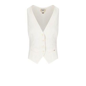 Elisabetta Franchi Ivory White Vest With V-Neck - NWT